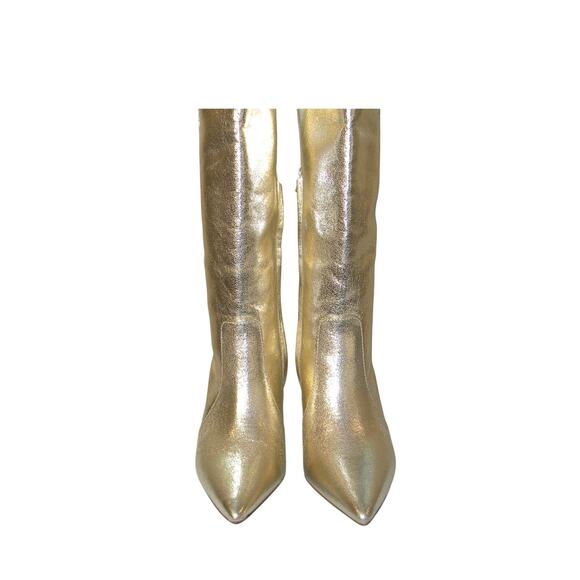 Express Shoes - Express Knee High Thin Heel Gold Metallic Women's Boots Size 7.5 Gogo Concert